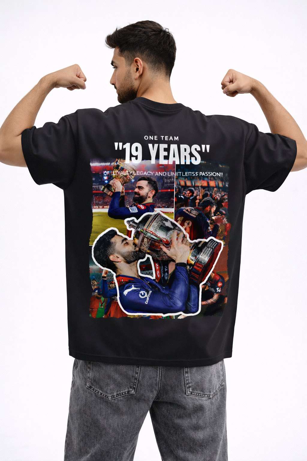 Black Cotton Oversized Legacy King Era Graphic T-Shirt For Unisex
