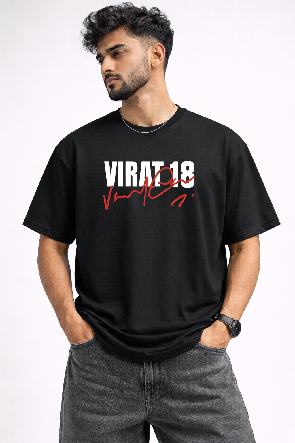 Black Cotton Boxy Fit Gods Plan Graphic T-Shirt For Unisex
