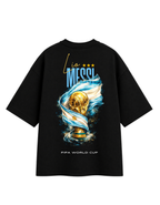 Black Cotton Oversized Messi Fifa World Cup Trophy Edition T-Shirt For Unisex