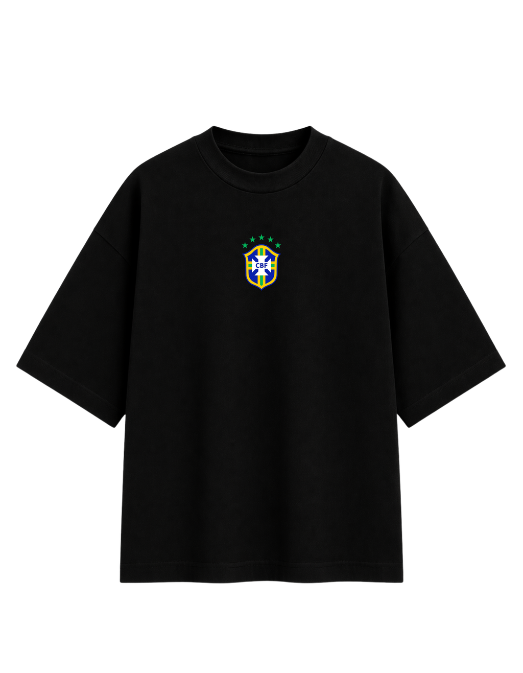 Black Cotton Oversized Neymar Brasil Football Fan Graphic T-Shirt For Unisex
