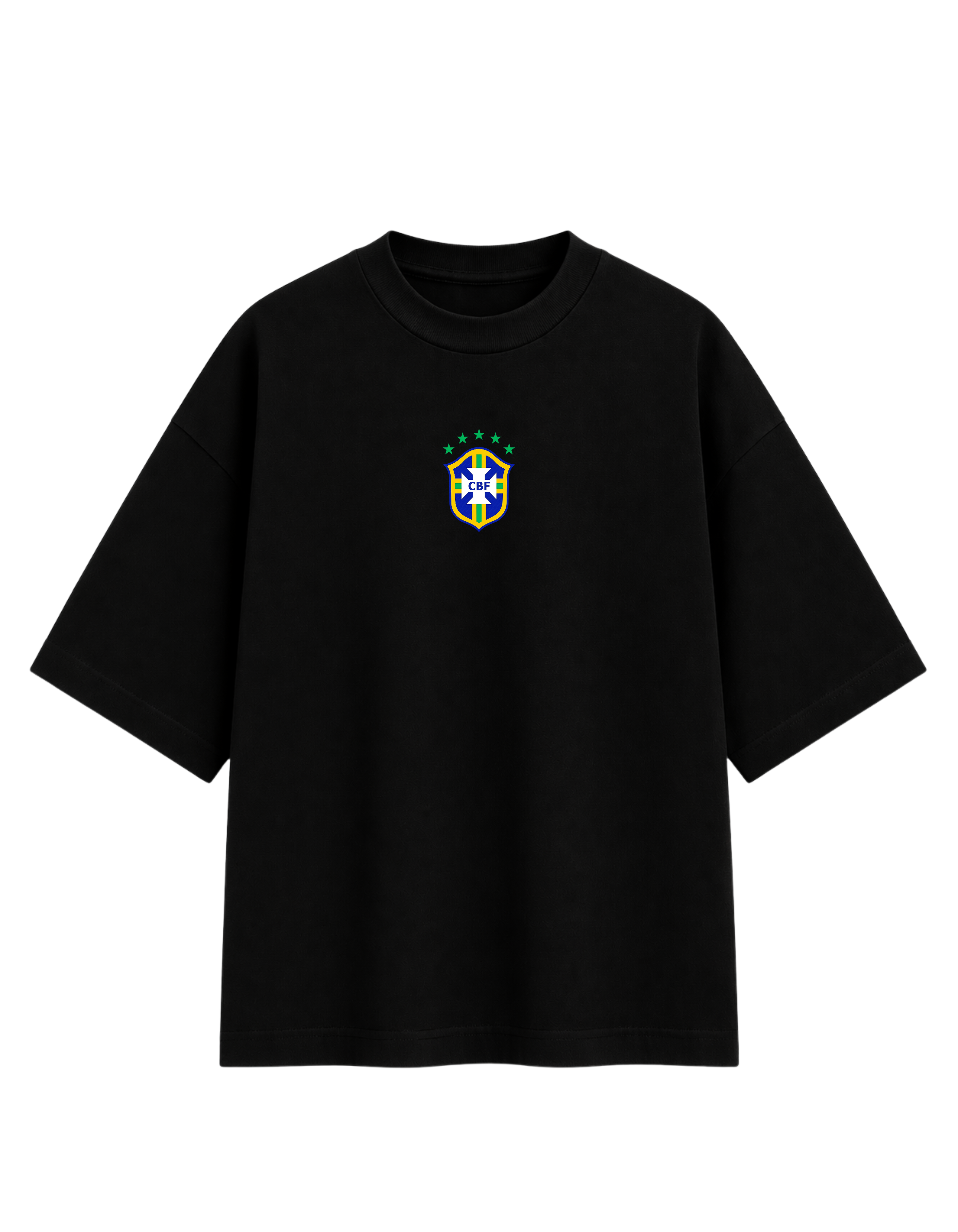 Black Cotton Oversized Neymar Brasil Football Fan Graphic T-Shirt For Unisex