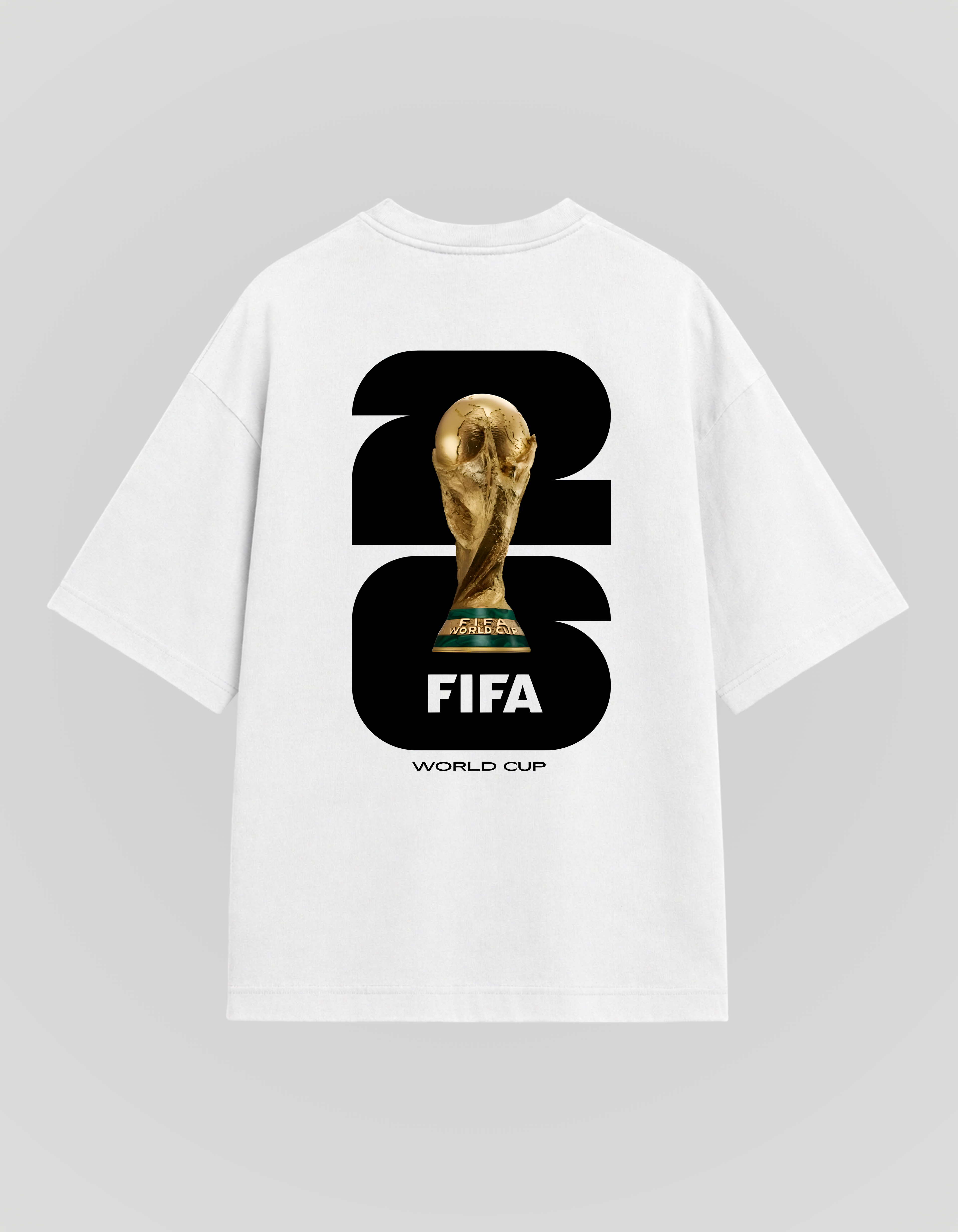 White Cotton Oversized Fifa World Cup 2026 Football Fan T-Shirt For Unisex