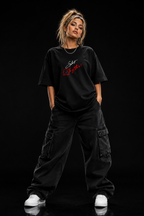 Silent Rhythm Oversized black Tee
